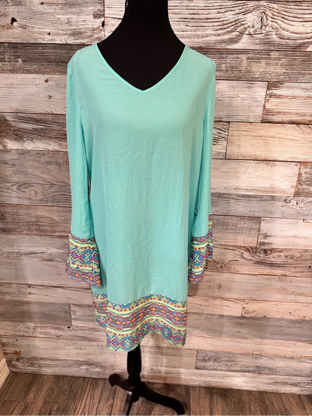 NWT Pink Owl Sheer Dress with Multicolor Embroidered Hem- Belt is missing